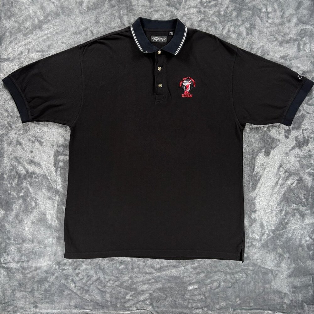 Reebok Golf UNLV Rebel Golf Foundation Polo Shirt Men’s Large Black 100% Cotton